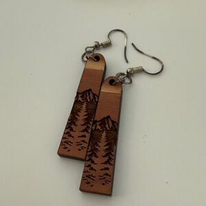 Handmade Wooden Mountain Earrings